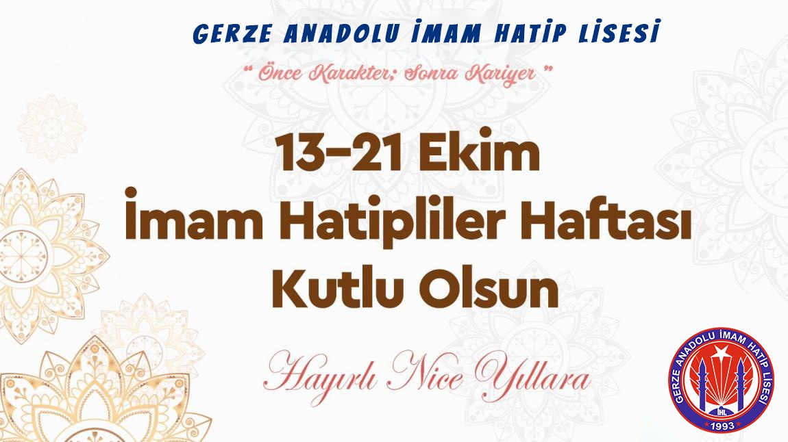 İMAM HATİPLİLER HAFTASI KUTLU OLSUN